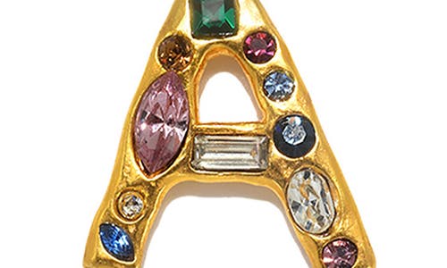 Sequin Emilie Crystal Initial Pendant Necklace In Gold