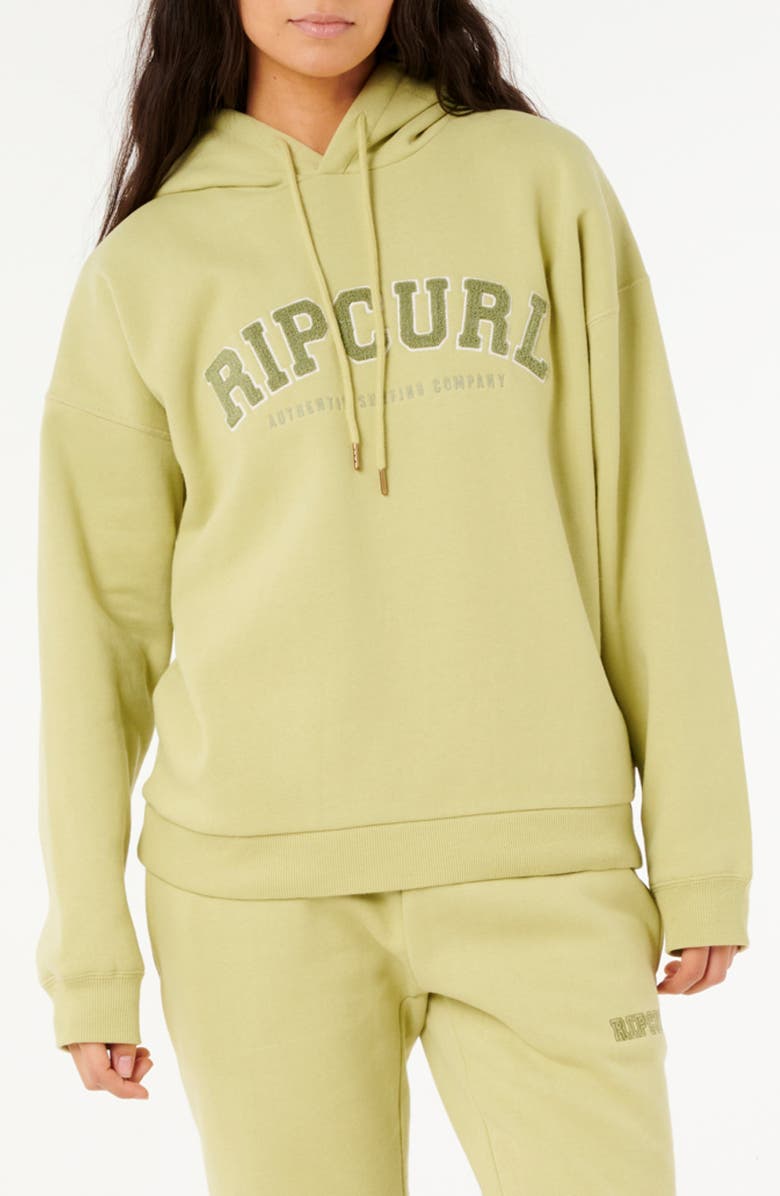 Rip Curl Varsity Logo Graphic Hoodie, Main, color, Sage