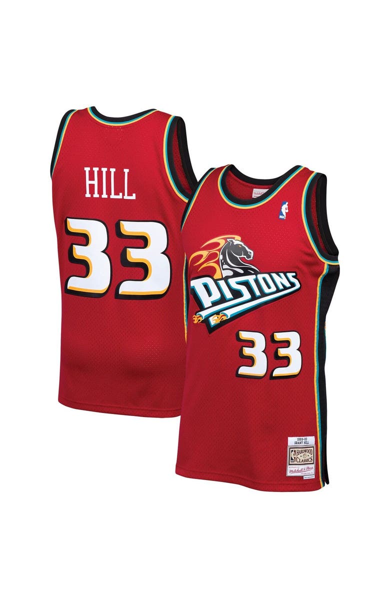 Mitchell & Ness Men's Mitchell & Ness Grant Hill Red Detroit Pistons 1999-00 Hardwood Classics Swingman Jersey, Alternate, color, 