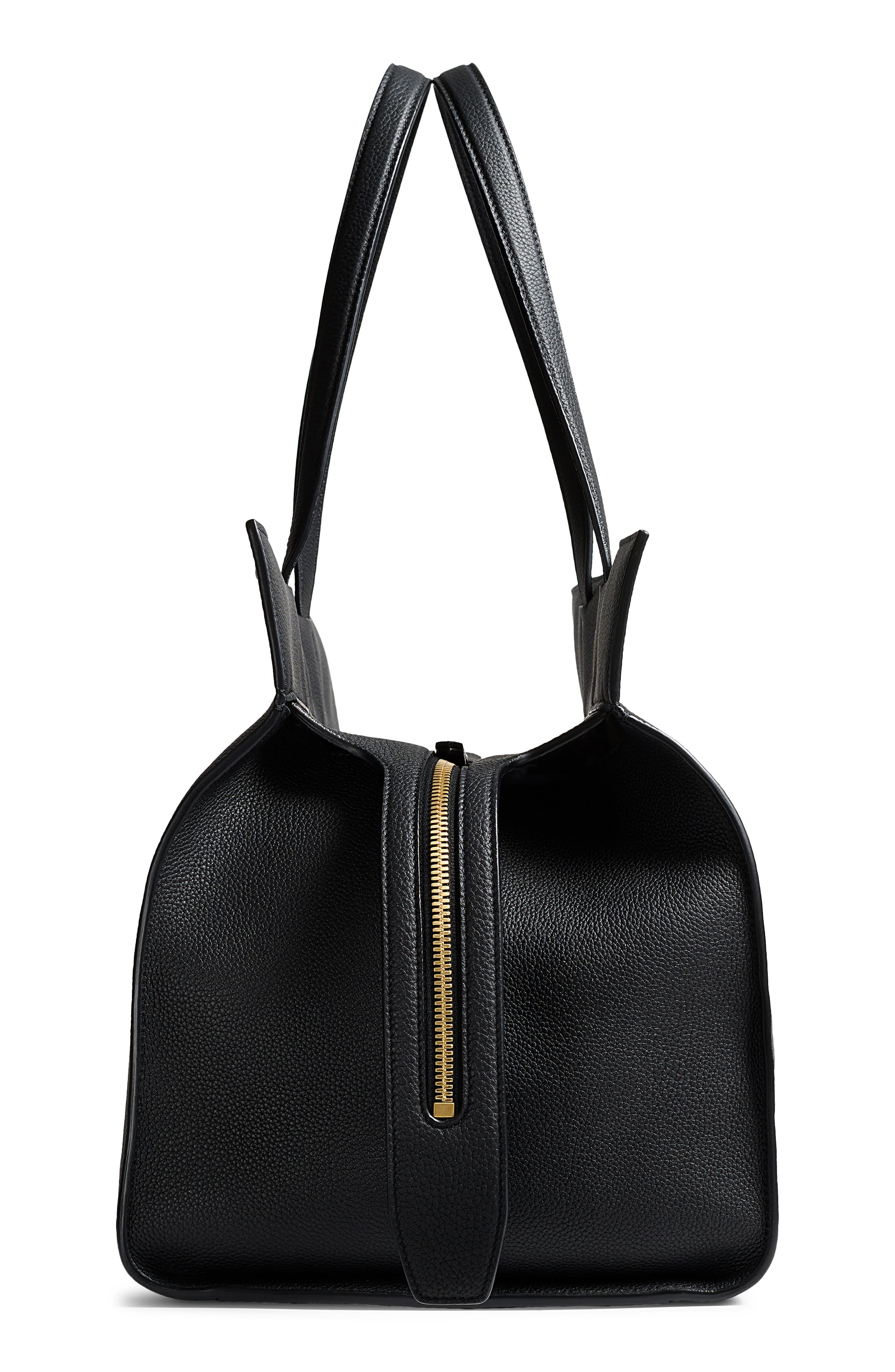 Khaite Crosby Leather Tote, Alternate, color, Black