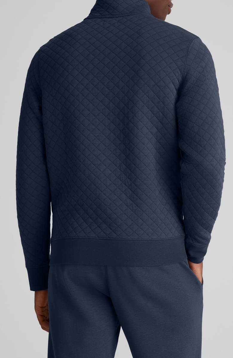 Tommy John Quilted Quarter Zip Top, Alternate, color, Dress Blues