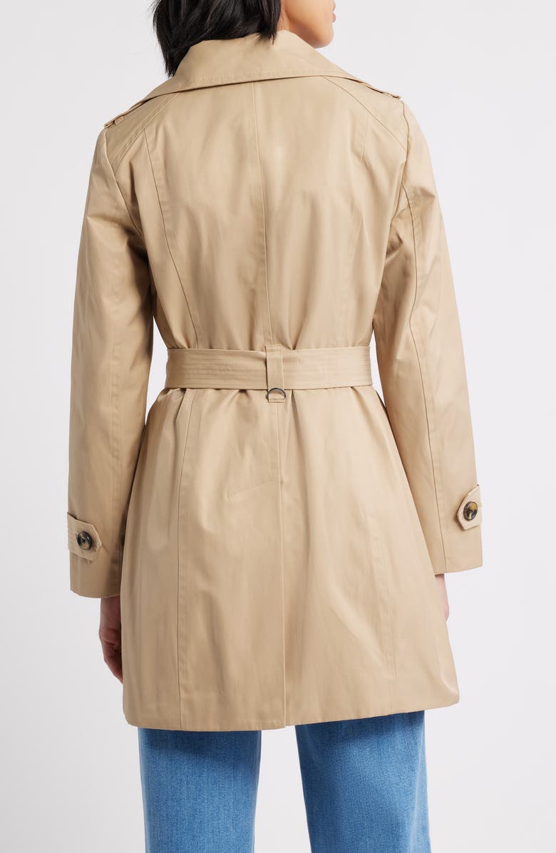 London Fog Single Breasted Trench Coat, Alternate, color, Stone