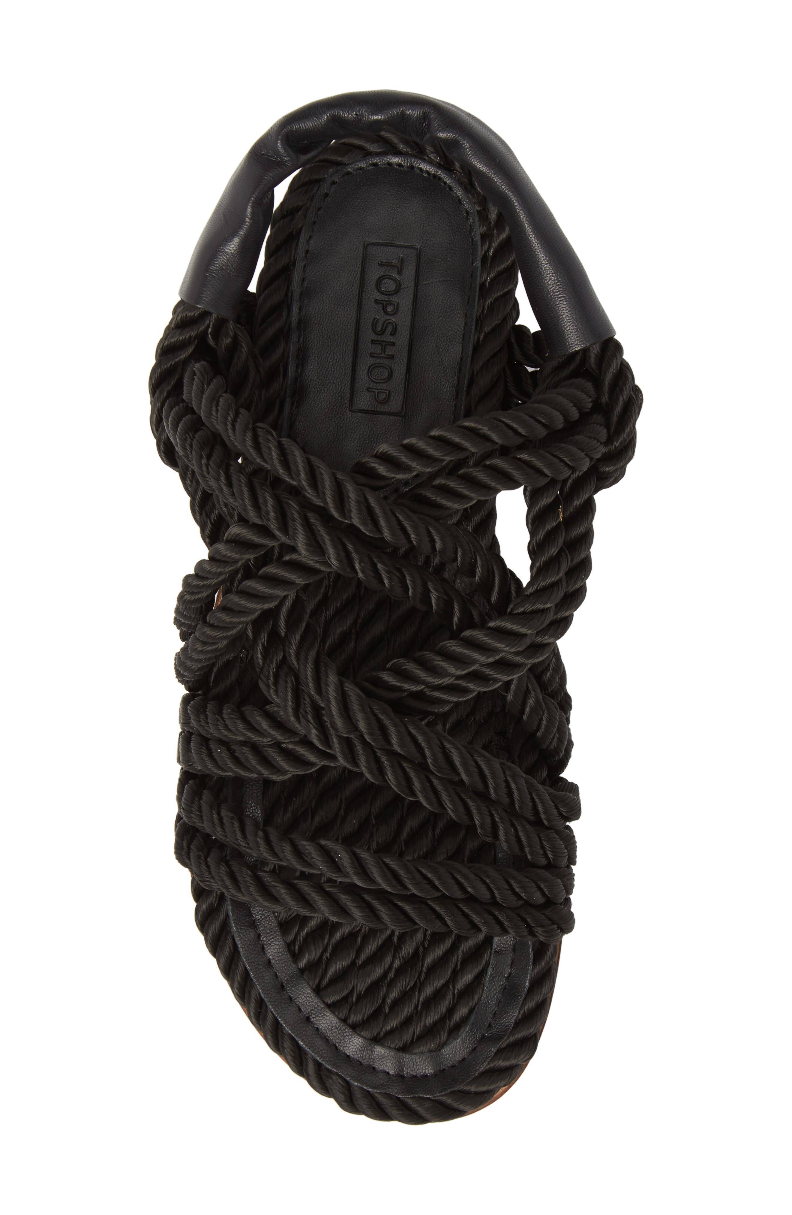 Topshop Fiesta Rope Flat Sandal, Alternate, color, 