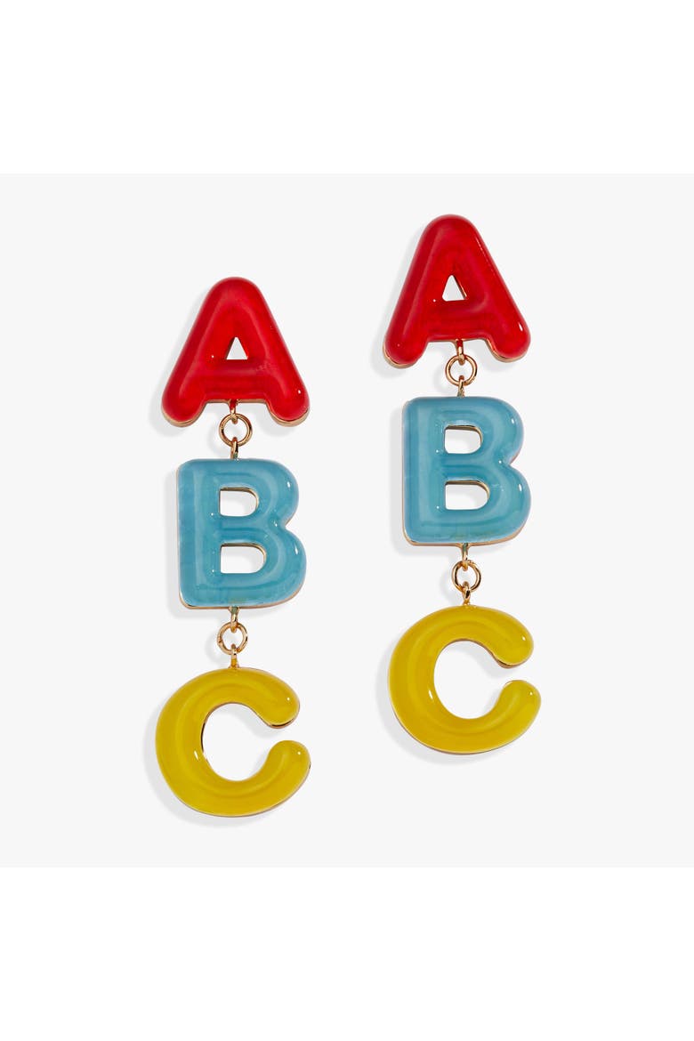 ABC Linear Earring, Alternate, color, Gold