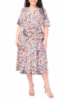 Vince Camuto Tie Front Midi Dress