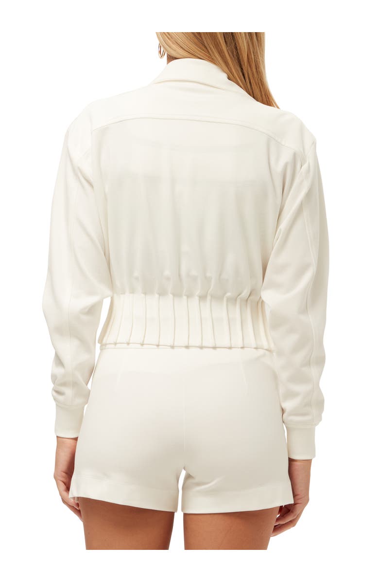 Trina Turk Cinched Waist Ponte Outrun Jacket, Alternate, color, Whitewash