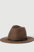 Brunello Cucinelli Felt fedora with leather and monili band