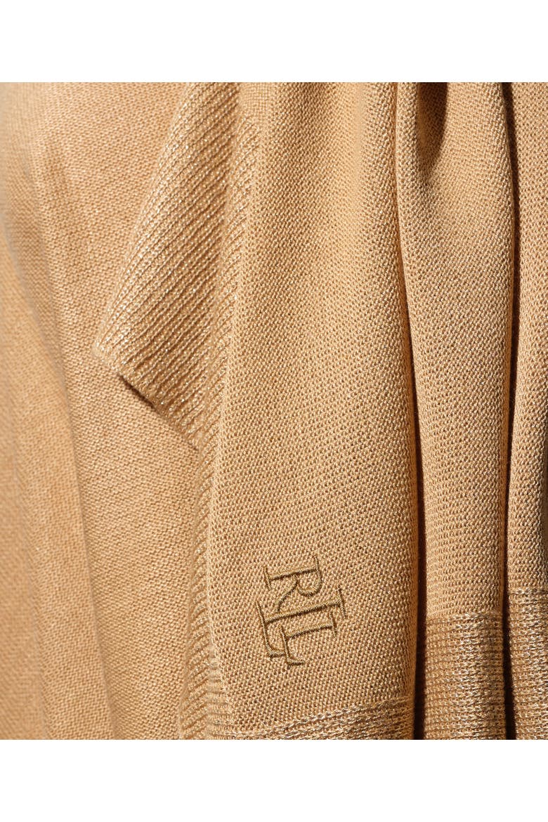 Shine Border Tissue Weight Ruana, Alternate, color, Birch Tan/Gold