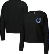 New Era Women's New Era Black Indianapolis Colts Sport Night Thermal Long Sleeve Cropped T-Shirt