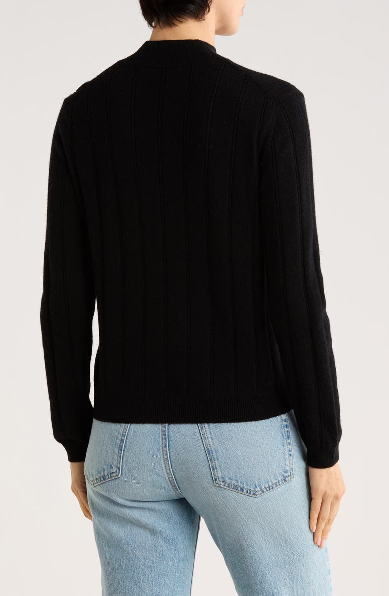 Bruno Magli Wide Rib Wool & Cashmere Sweater, Alternate, color, Black