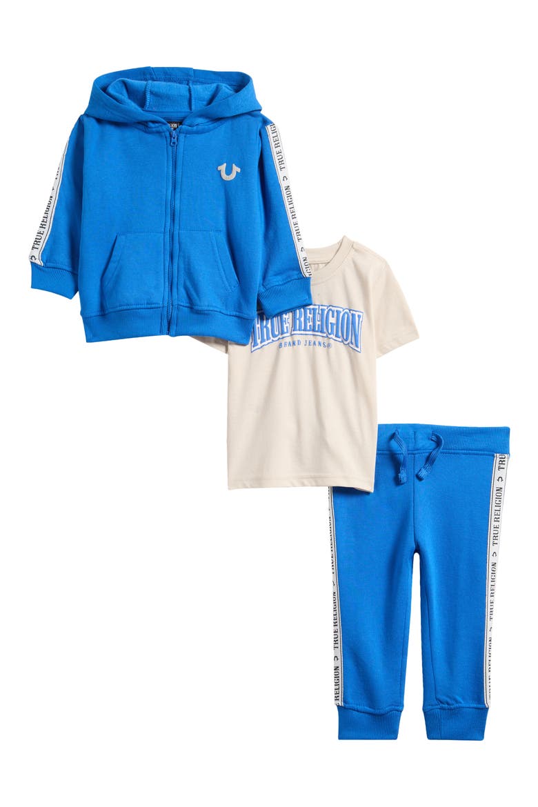 Fleece Zip Hoodie, T-Shirt & Joggers Set, Main, color, DAPHNE