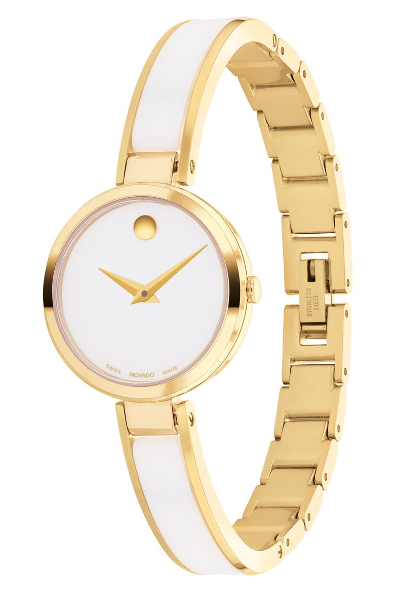 Moda Bracelet Watch, 24mm, Alternate, color, WHITE