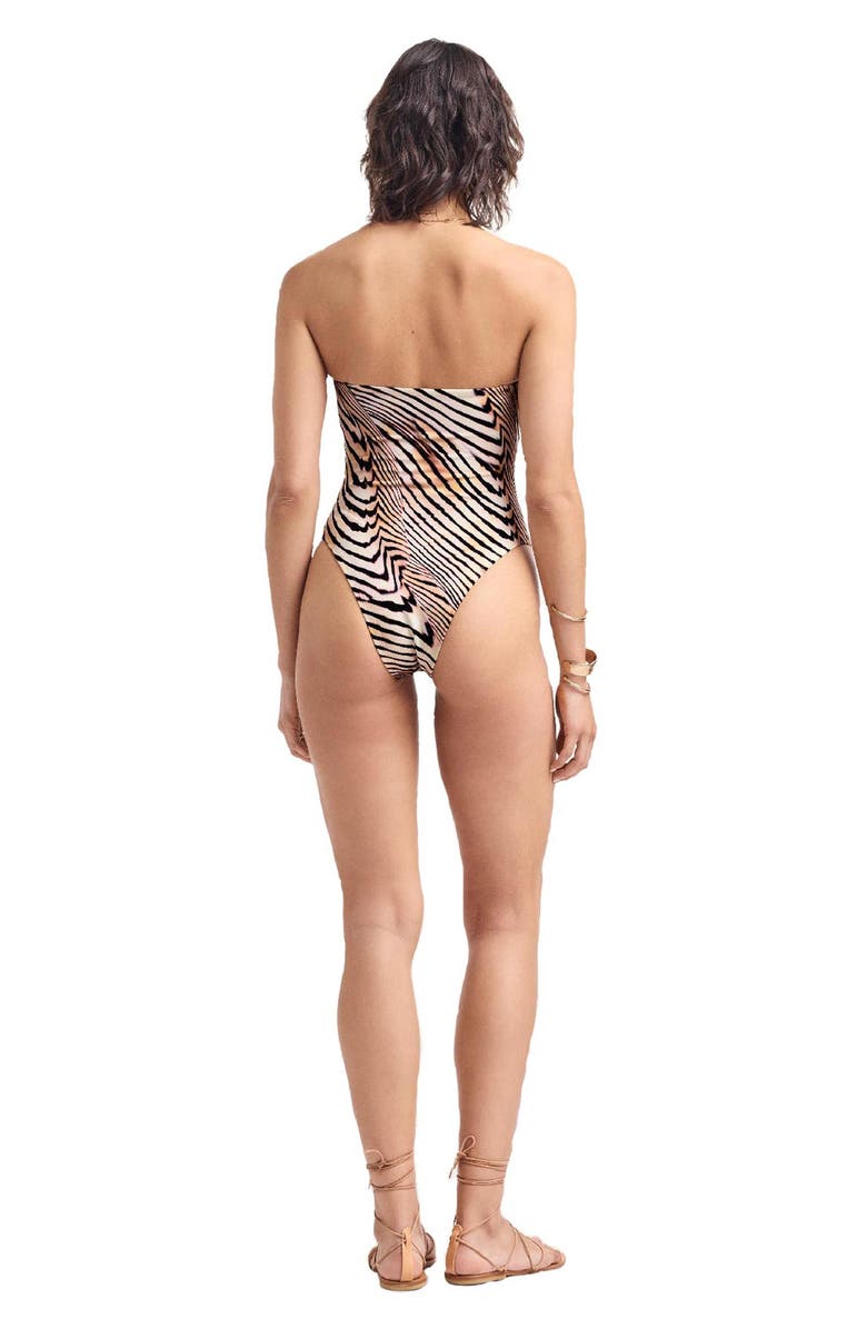 Vitamin A<sup>®</sup> Classic Bandeau One-Piece Swimsuit, Alternate, color, Shell Stripe