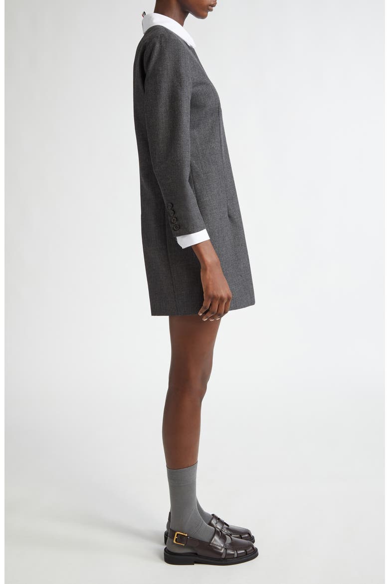 Wool & Cotton Mixed Media Minidress, Alternate, color, DARK GREY