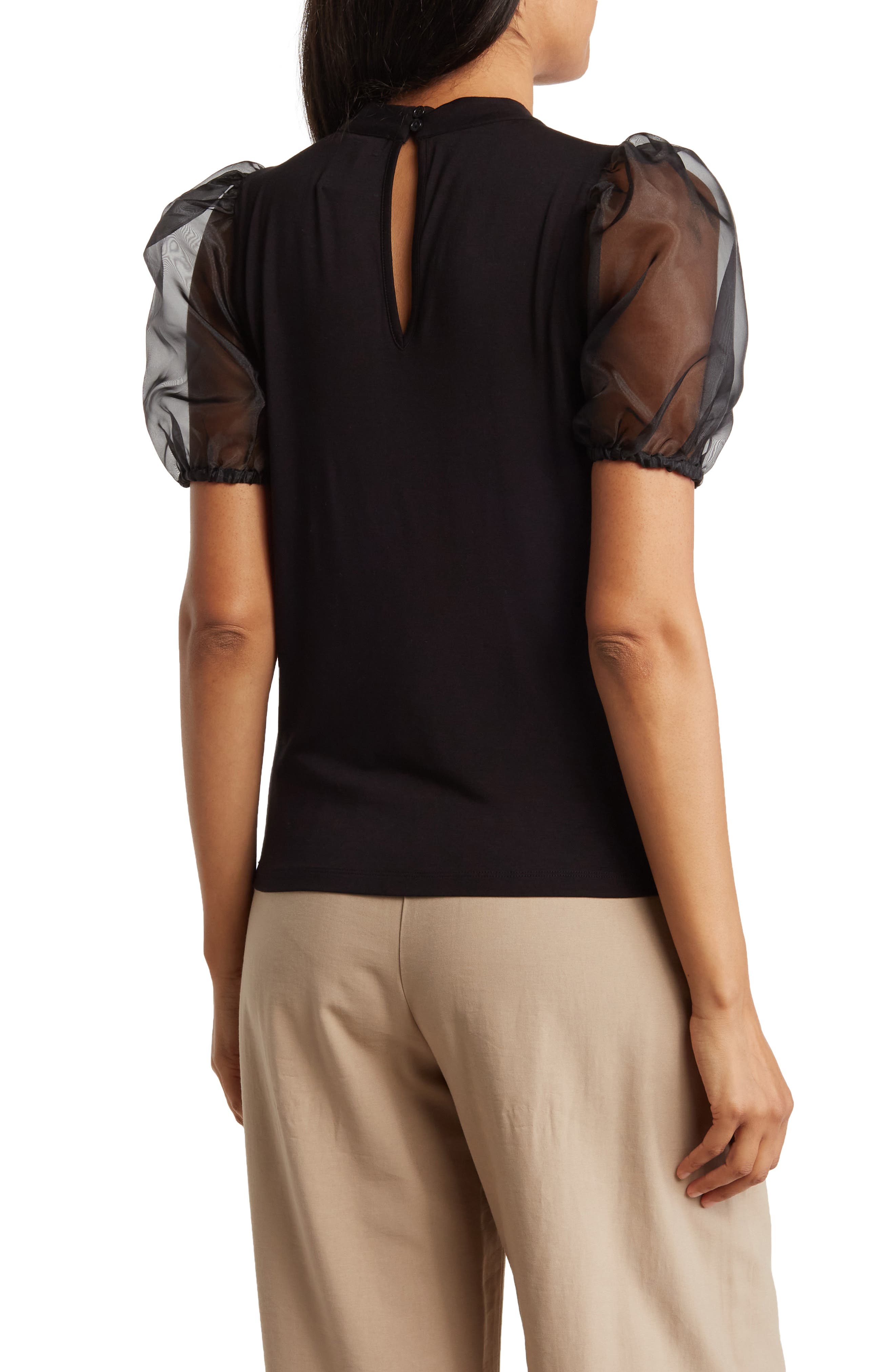Design History Mixed Media Puff Sleeve T-Shirt (Women) | Nordstromrack