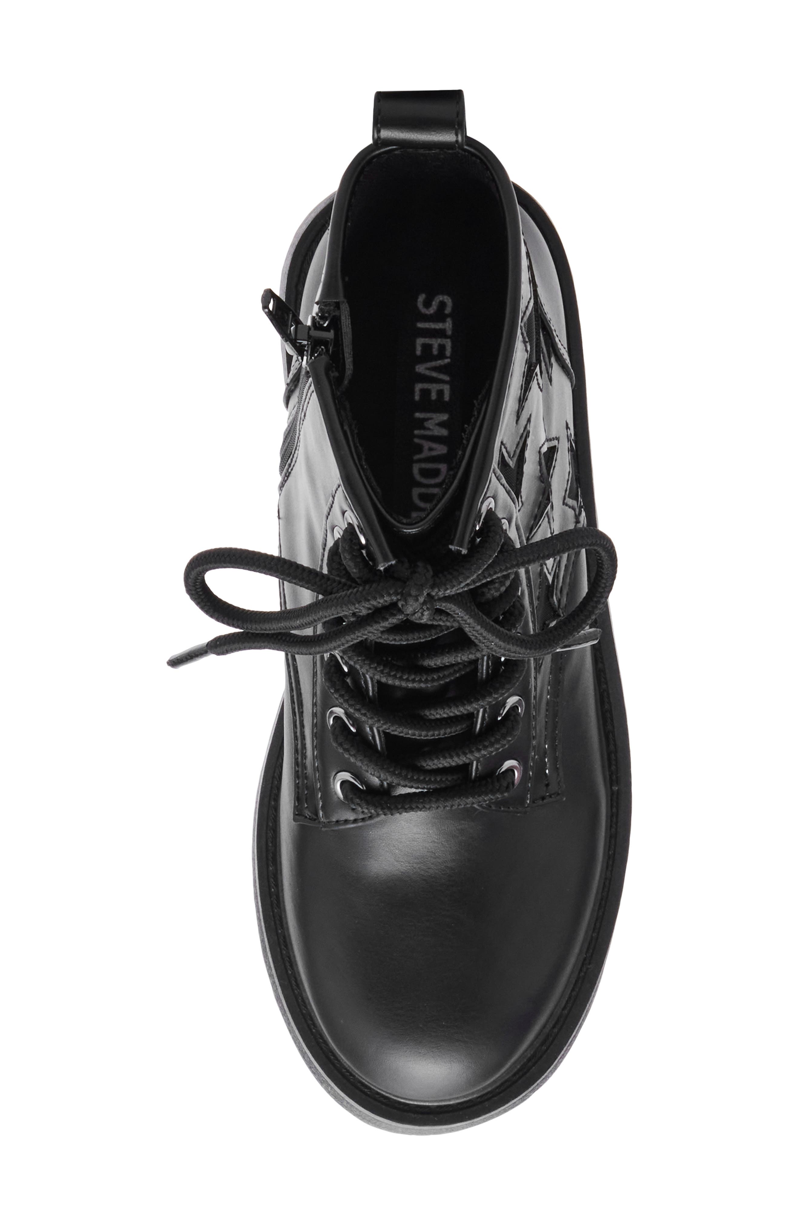 Steve Madden Kids' Jiconic Lace-Up Bootie, Alternate, color, Black