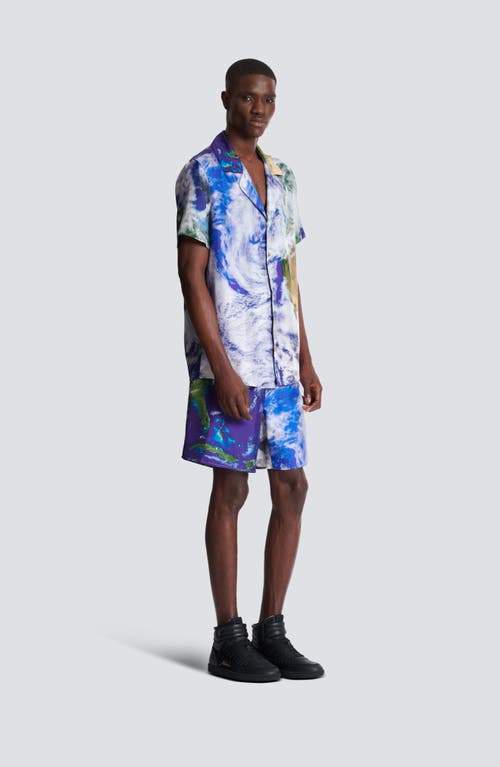 BALMAIN BALMAIN PYJAMA SHIRT WITH EARTH PRINT 