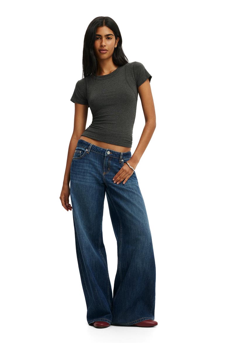 Women's Double Layer Short Sleeve, Alternate, color, Charcoal Marle