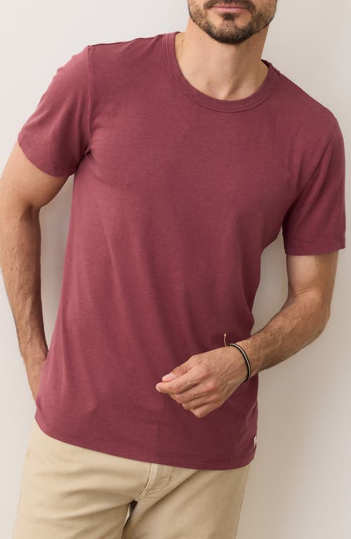 Marine Layer Signature Sea Change Crew Tee Pomegranate In Red