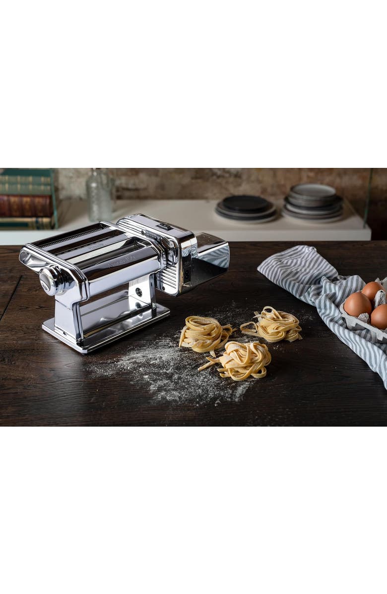 Marcato Ampiamotor 110V Pasta Machine, Made in Italy, Chrome Steel, Alternate, color, Silver