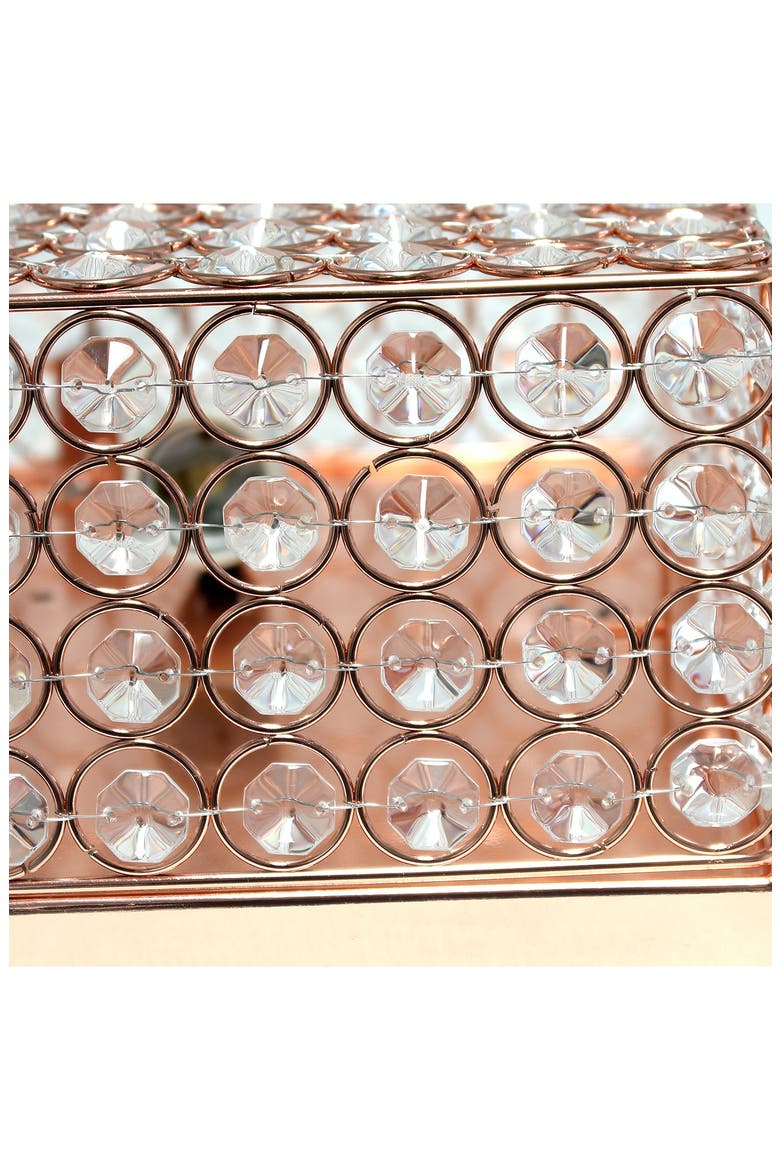 Glam 2 Light Square Crystal Flush Mount, Alternate, color, ROSE GOLD