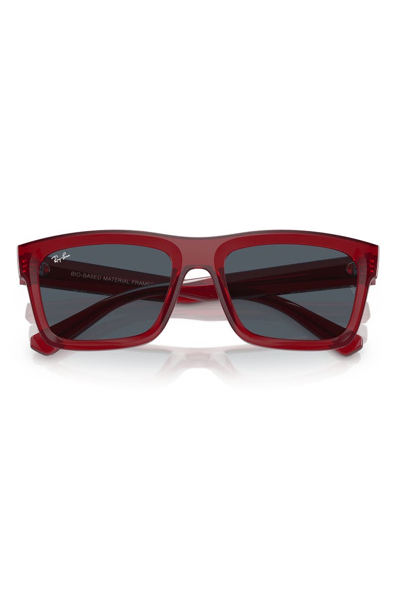 Ray-Ban Warren 57mm Rectangular Sunglasses, Alternate, color, Transparent Red