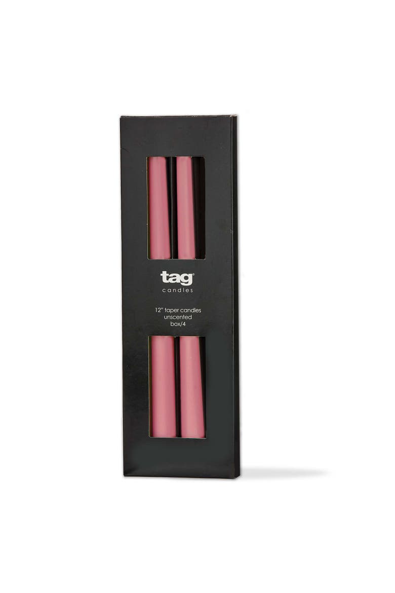 Color Studio Traditional Taper Unscented Pink Candle Set, Main, color, Pink