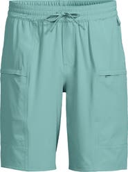 Lands' End 9 Inch Packable Cargo Swim Shorts