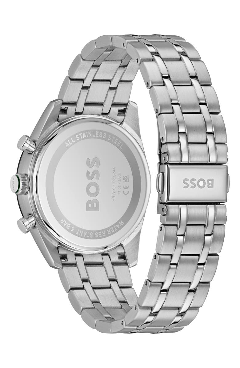 BOSS Tourmaster Chronograph Bracelet Watch, 41mm, Alternate, color, Green