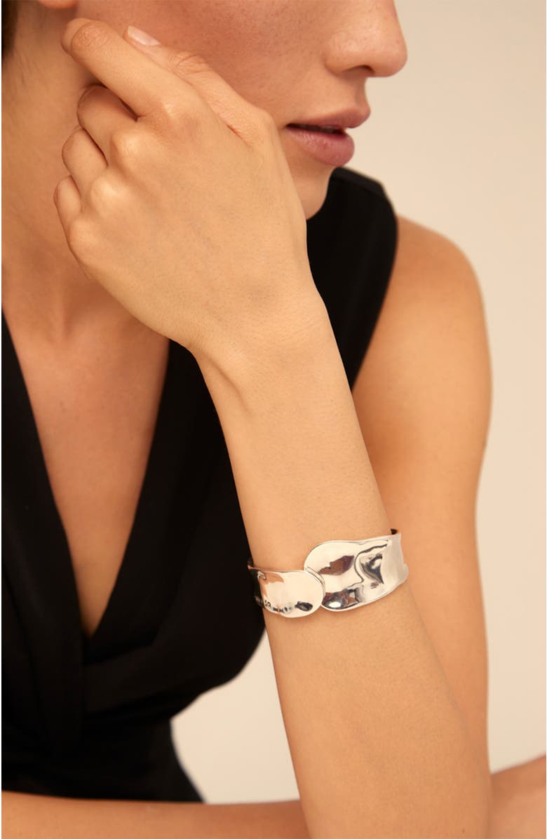UNODE50 Wave Cuff, Alternate, color, Silver