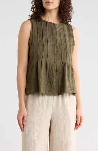 MAX STUDIO Pintuck Crinkle Sleeveless Top