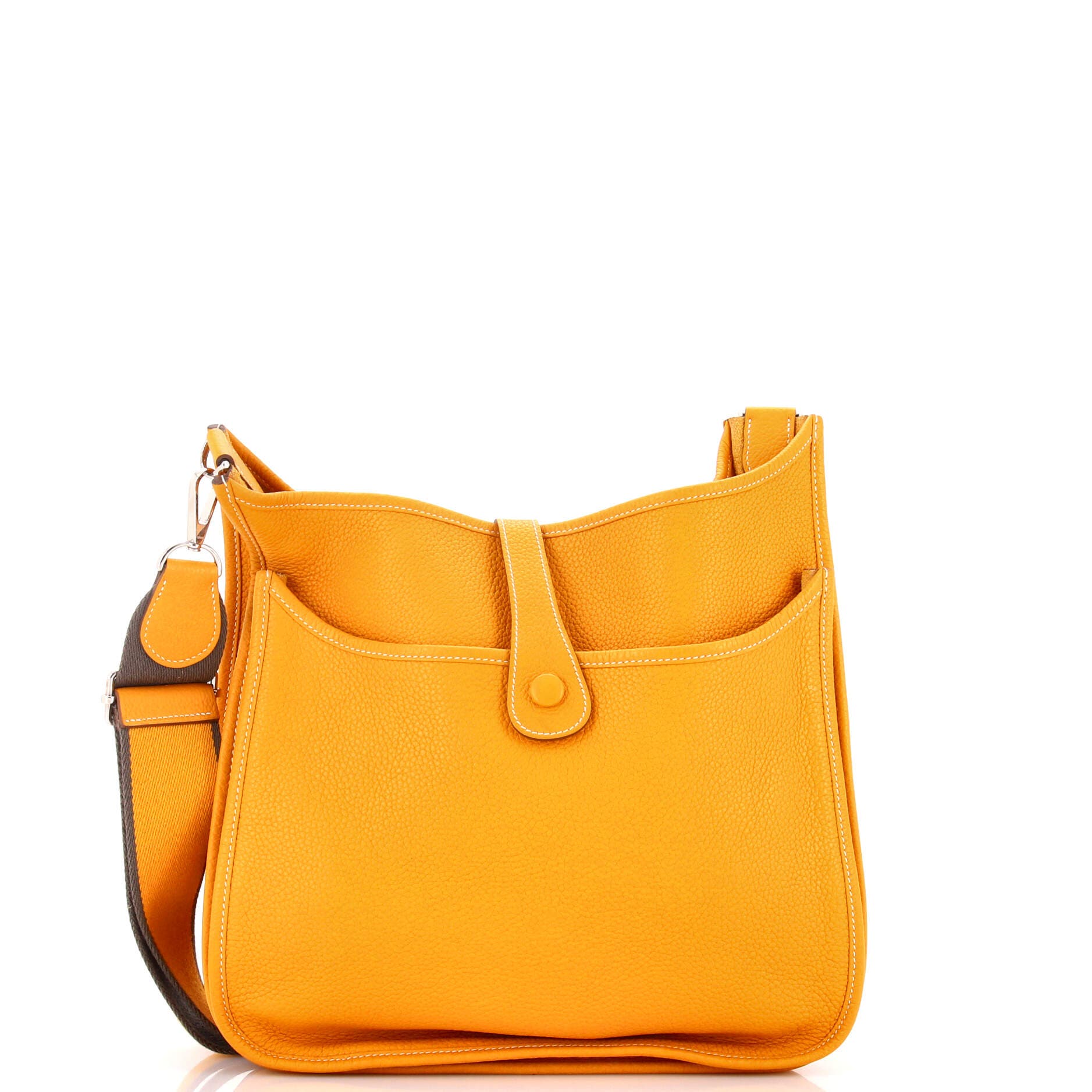 Pre-Owned Hermes Evelyne Bag Gen III Clemence GM, Alternate, color, Natural Sable