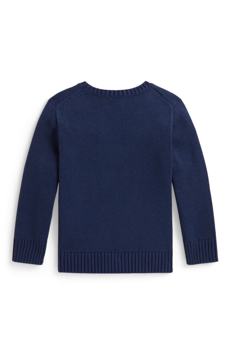 Kids' Polo Sportsman Intarsia Cotton Sweater, Alternate, color, RUSTIC NAVY MULTI