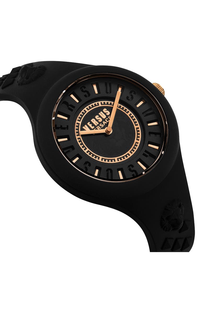 VERSUS Versace Men's Black Dial Silicone Strap Watch, 39mm, Alternate, color,