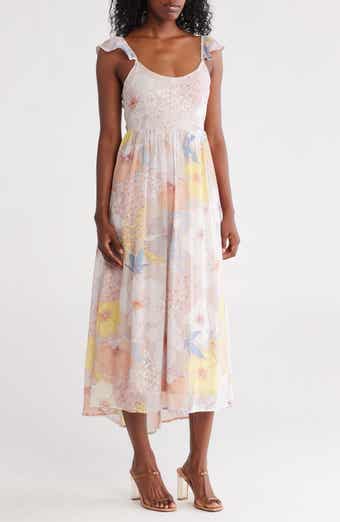 Lovestitch Floral Open Back Tie Maxi Dress
