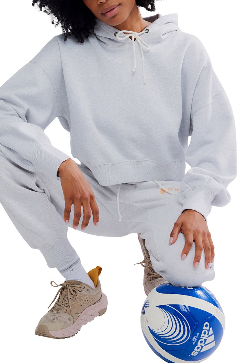 Free People FP Movement Undefeated Cotton Blend Hoodie & Jogger Set, Alternate, color, Light Heather Grey