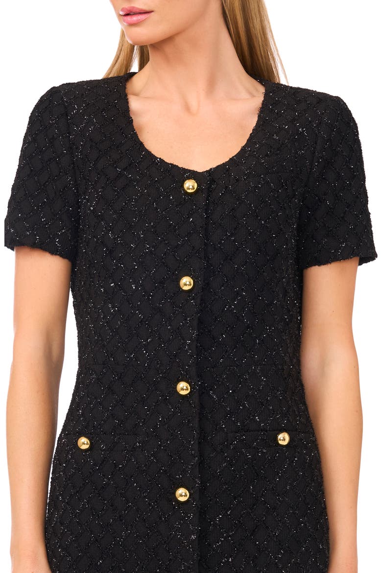 Sequin Plaid Minidress, Alternate, color, RICH BLACK