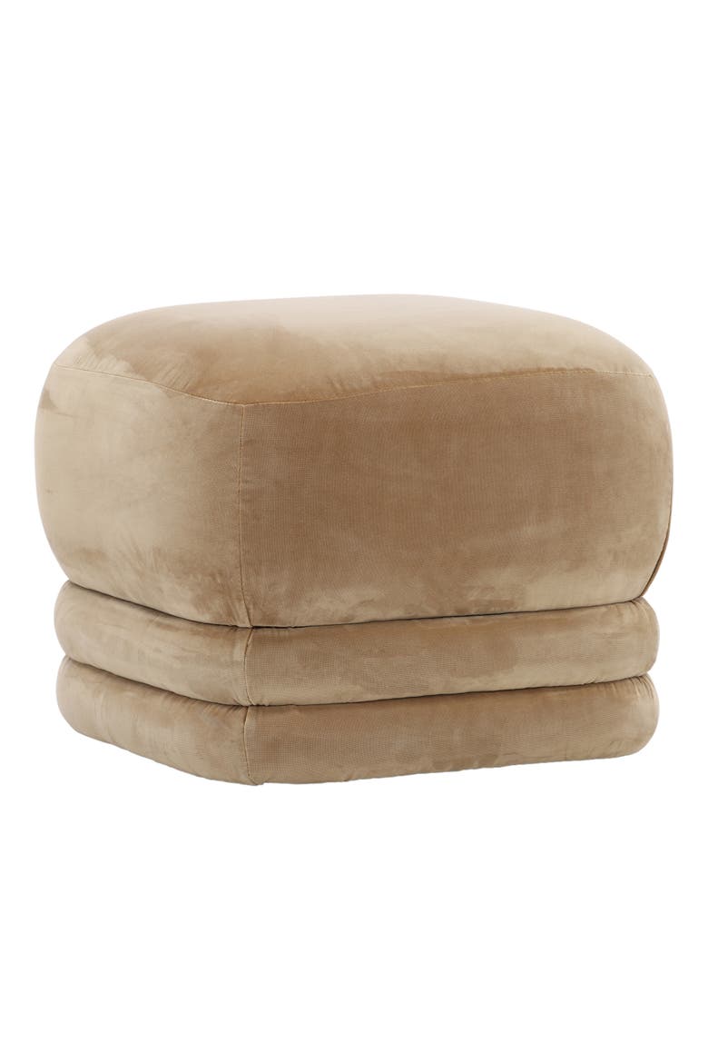 Montel Velvet Ottoman, Main, color, Caramel
