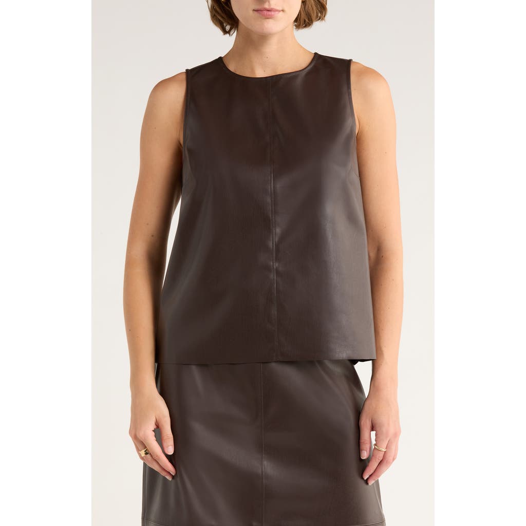 Nordstrom Rack Faux Leather Tank In Brown
