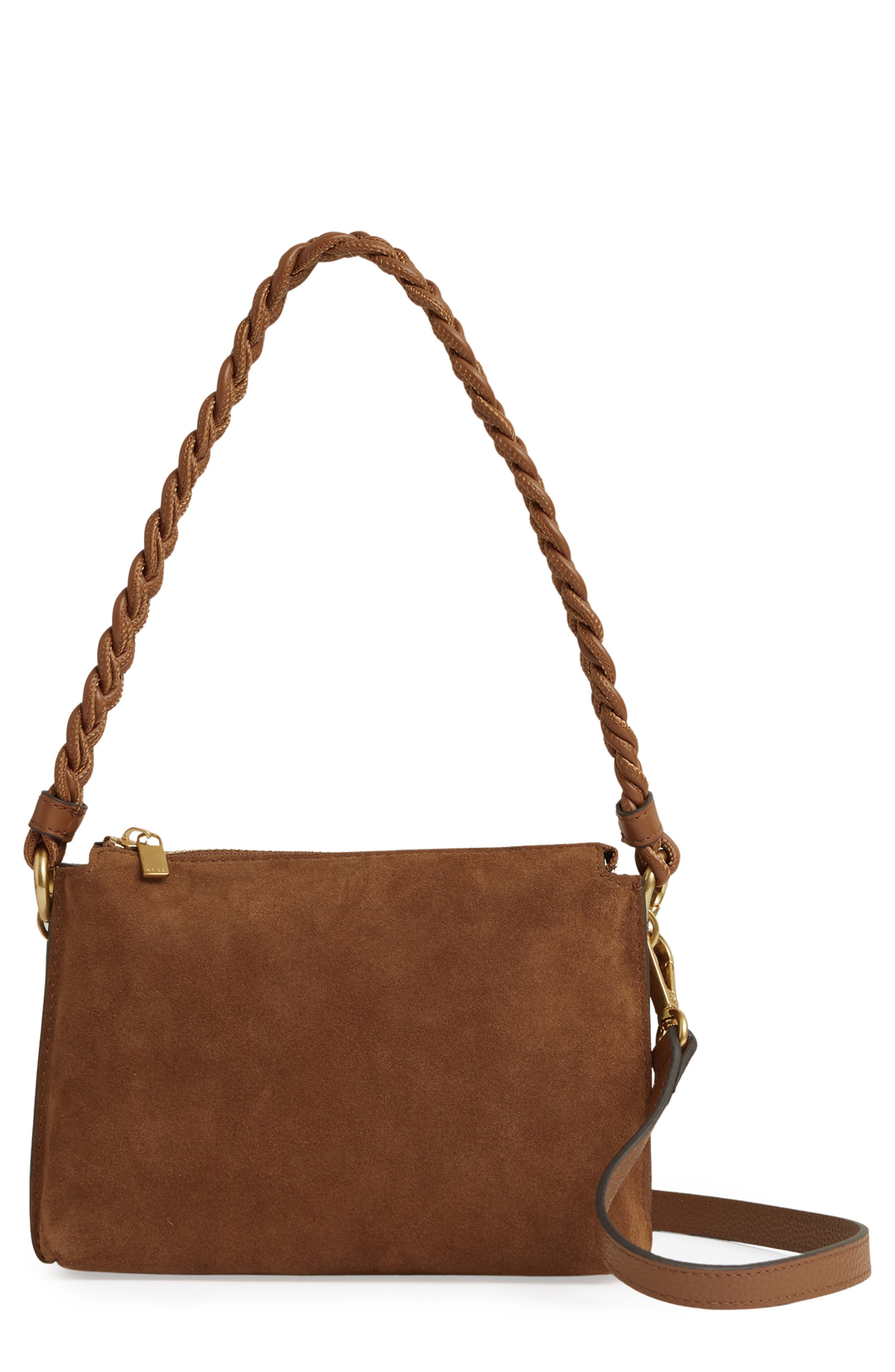 Reiss Paige Suede Crossbody Bag, Main, color, 