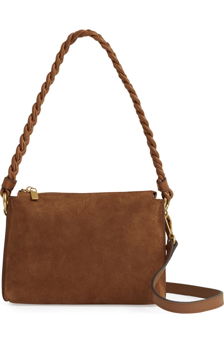 Reiss Paige Suede Crossbody Bag, Main, color, Tan