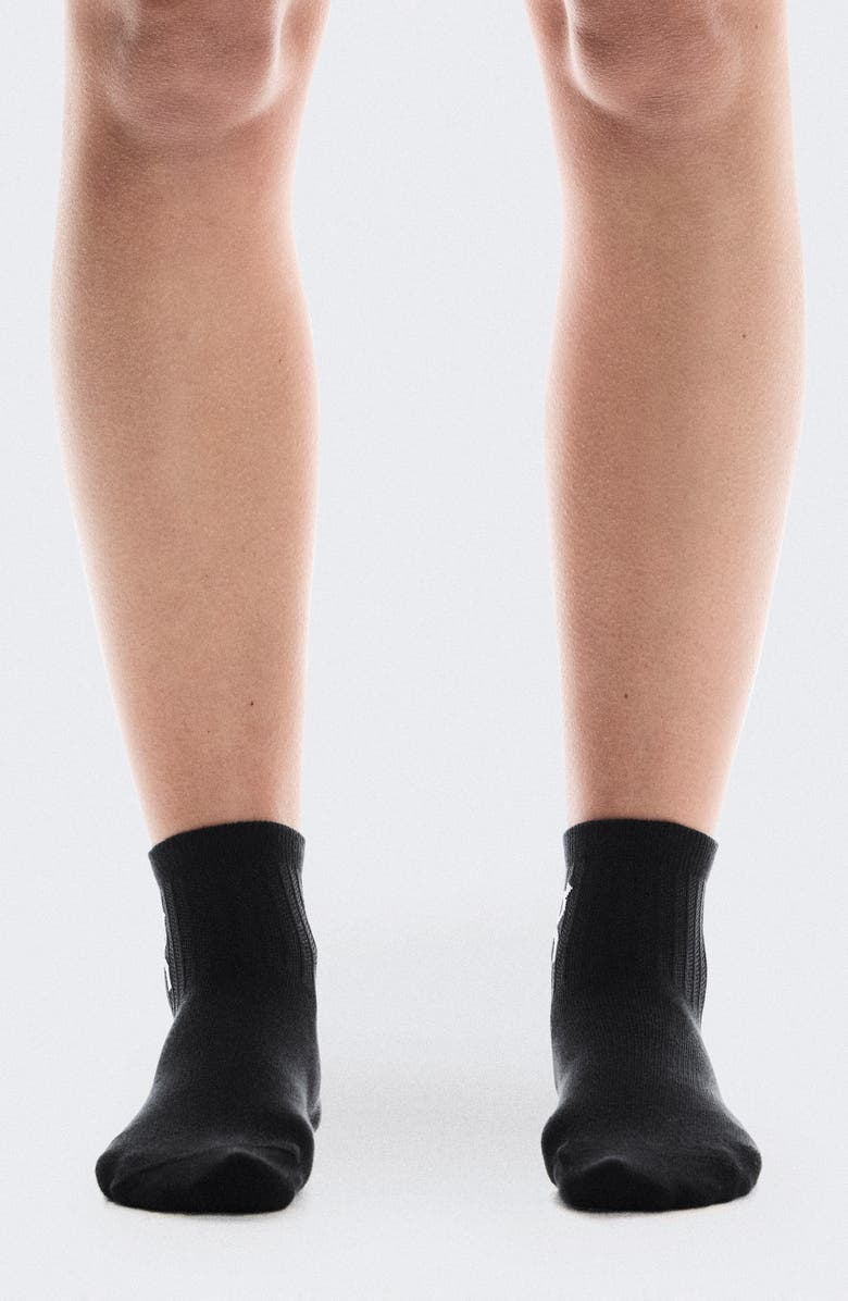 On Logo Mid 3-Pack Socks, Alternate, color, Black