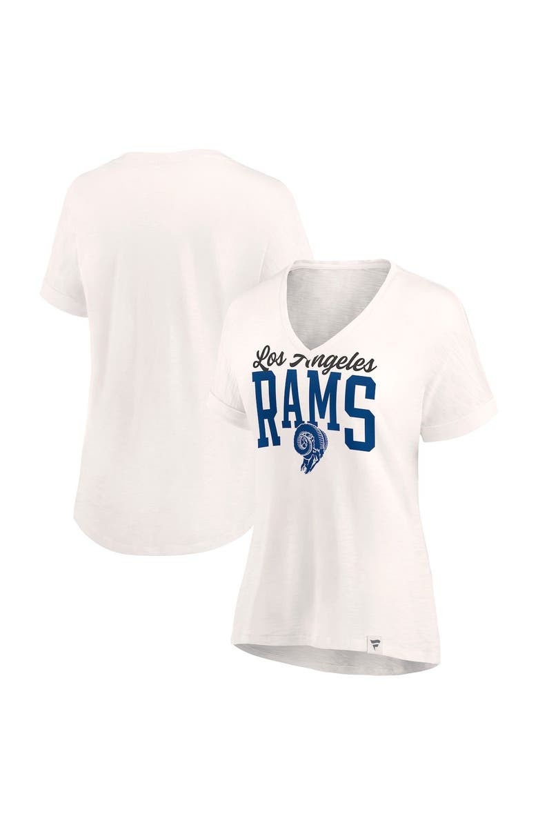 FANATICS Women's Fanatics Branded Oatmeal Los Angeles Rams Motivating Force Lightweight V-Neck T-Shirt, Alternate, color, 