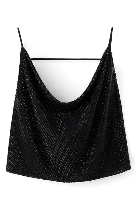 x Kaia Gerber Drape Crystal Halter Top