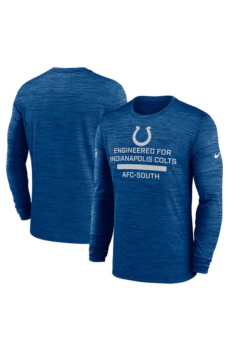 Nike Men's Nike Royal Indianapolis Colts Sideline Velocity Performance Long Sleeve T-Shirt, Alternate, color, Royal