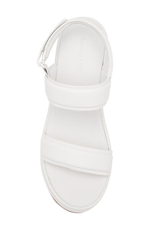 Chocolat Blu Kande Slingback Platform Wedge Sandal In White Leather