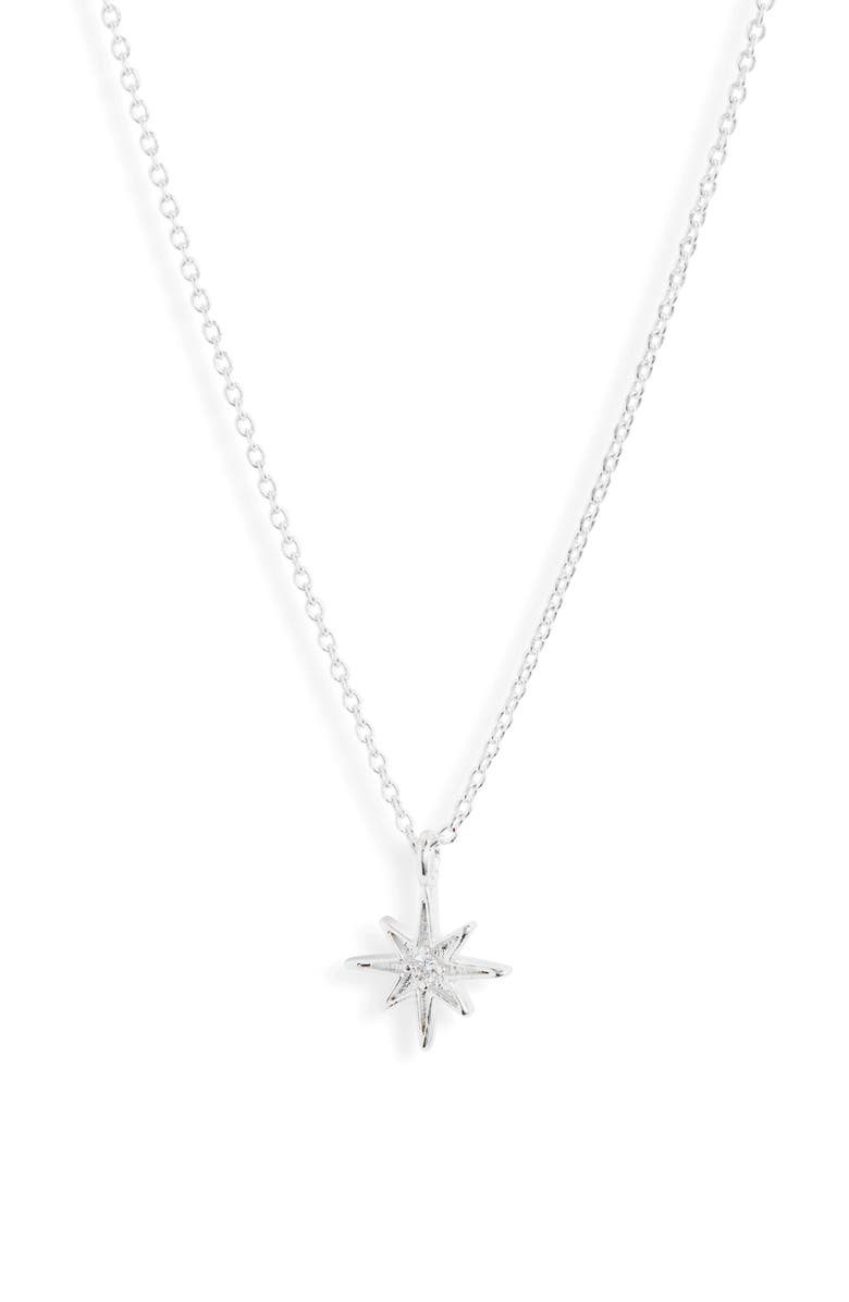 Estella Bartlett North Star Pendant Necklace, Alternate, color, Silver