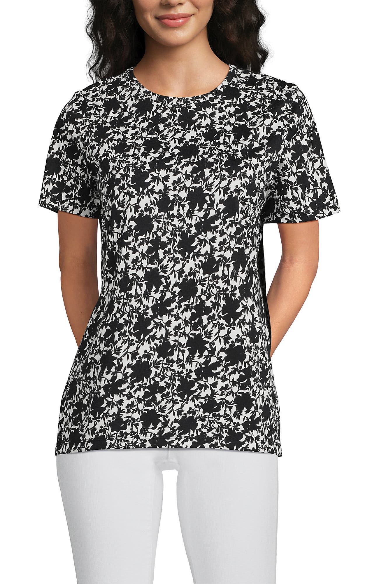 Ivory/Black Pressed Floral