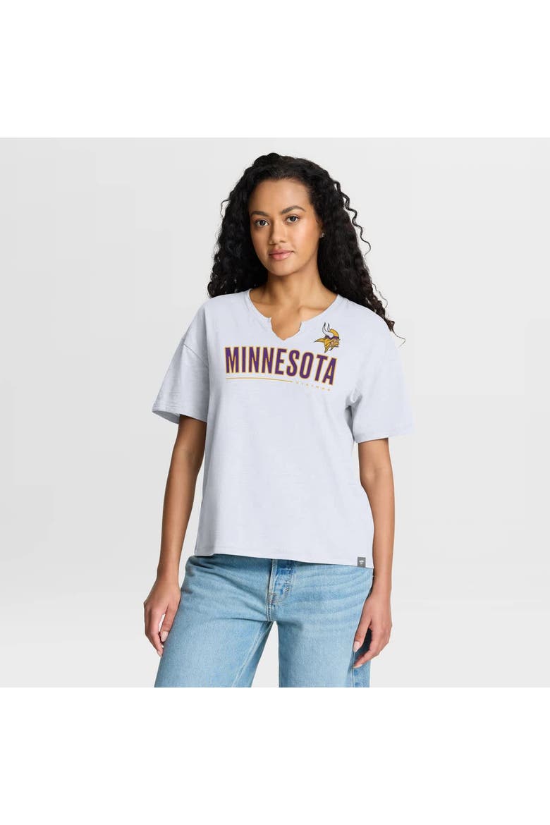 Women's Fanatics White Minnesota Vikings Redzone Slub Boxy T-Shirt, Main, color, White