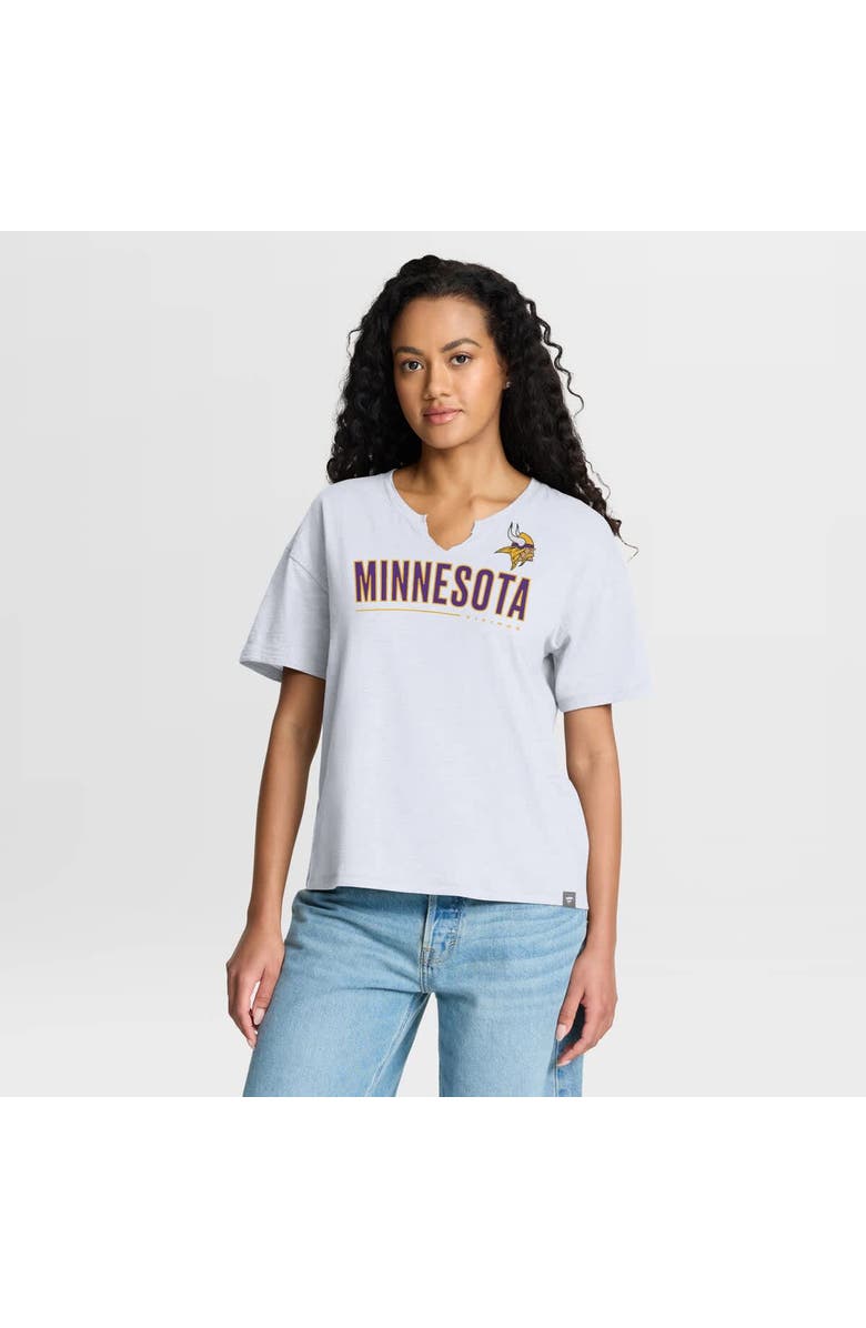 FANATICS Women's Fanatics White Minnesota Vikings Redzone Slub Boxy T-Shirt, Main, color, White